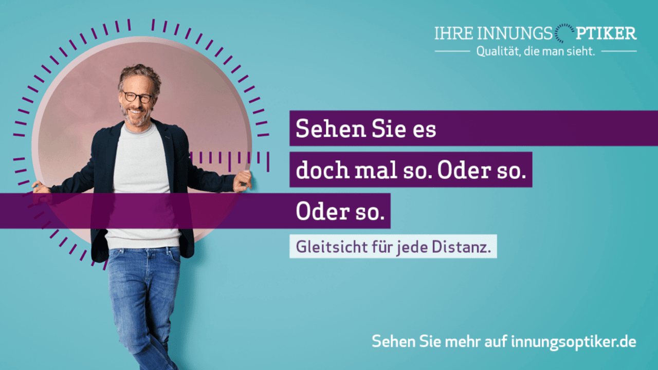 Die jährliche Imagekampagne beinhaltet Motive zu augenoptischen Themen wie z.B. Gleitsicht
