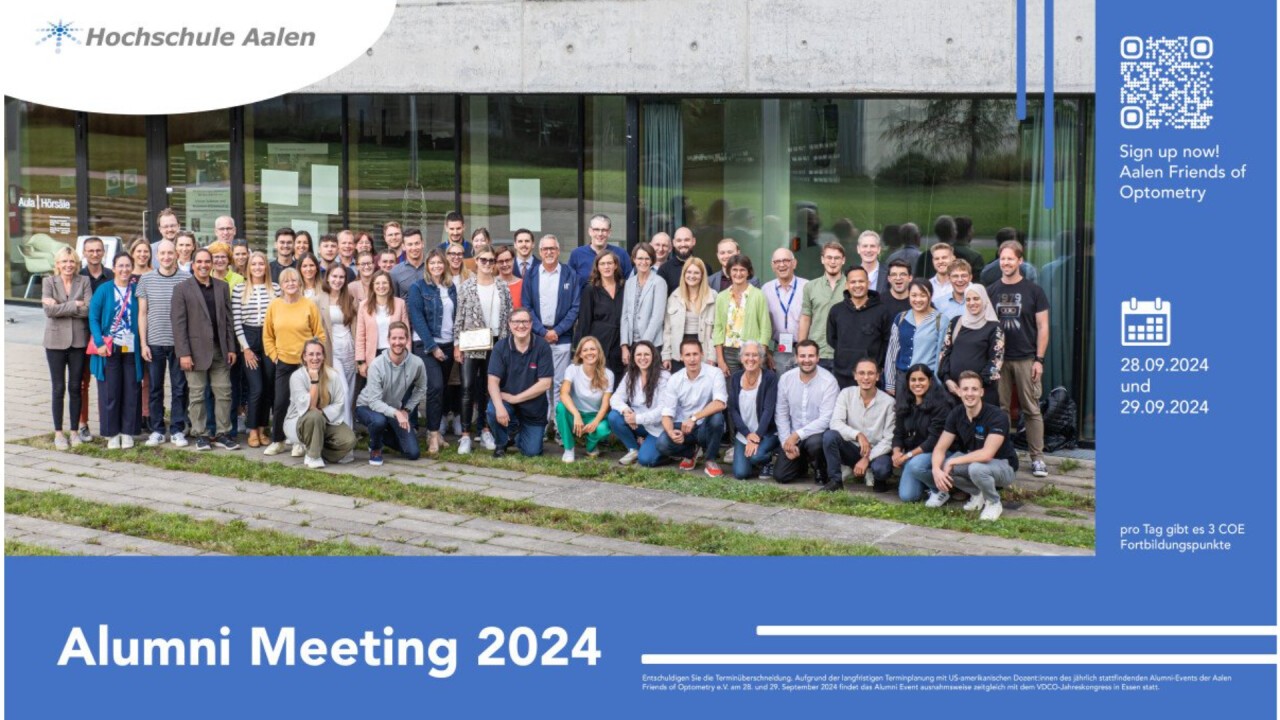 The annual alumni and continuing optometric education event of the “Aalen Friends of Optometry e.V.” 