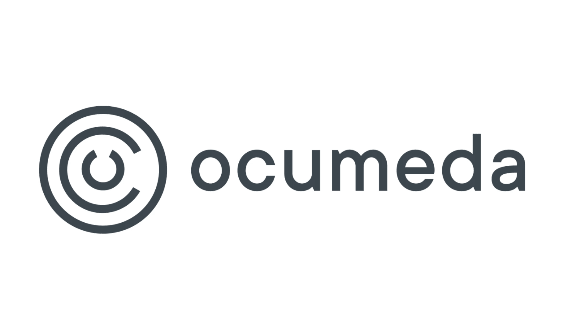 Das Ocumeda-Logo zeigt ein stilisiertes kreisförmiges Design mit konzentrischen Linien auf der linken Seite, gefolgt vom Wort „Ocumeda“ in dunkelgrauen Kleinbuchstaben auf weißem Hintergrund.
